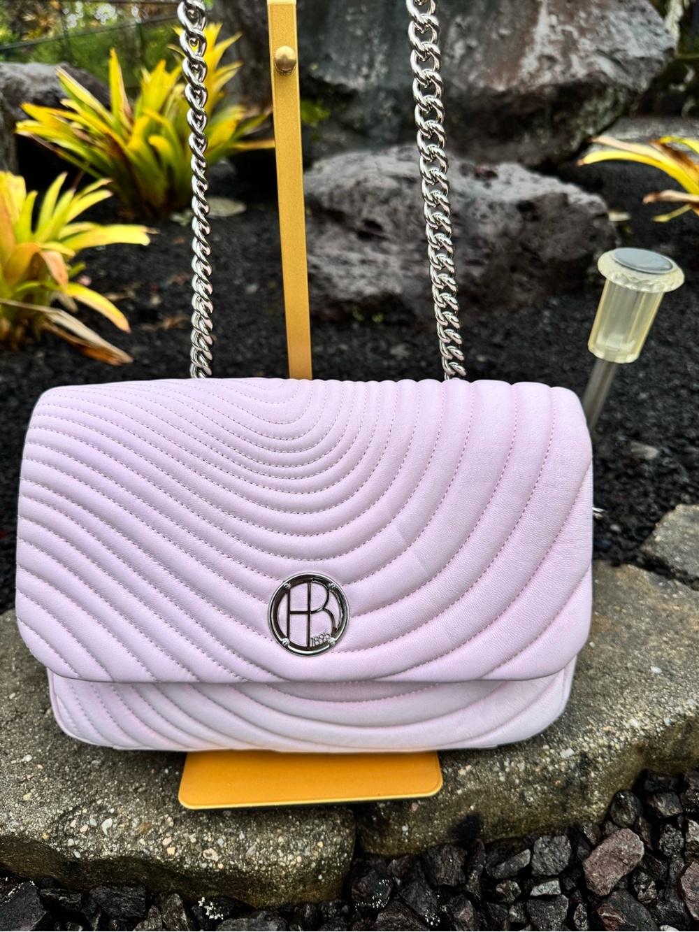 Henri Bendel 1895 Blush Pink Quilted Leather Chain Crossbody Shoulder Bag - Picture 3 of 14